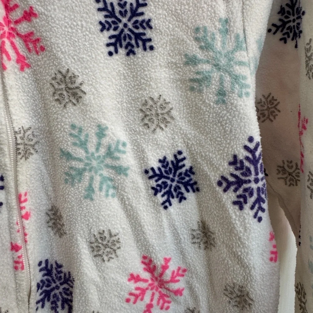 Carter's 5T Girls Snowflake Pajama Long Sleeve Fleece Footie Pajamas